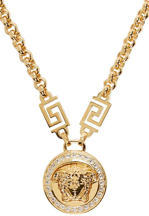 are versace necklaces real gold|14k gold versace pendant.